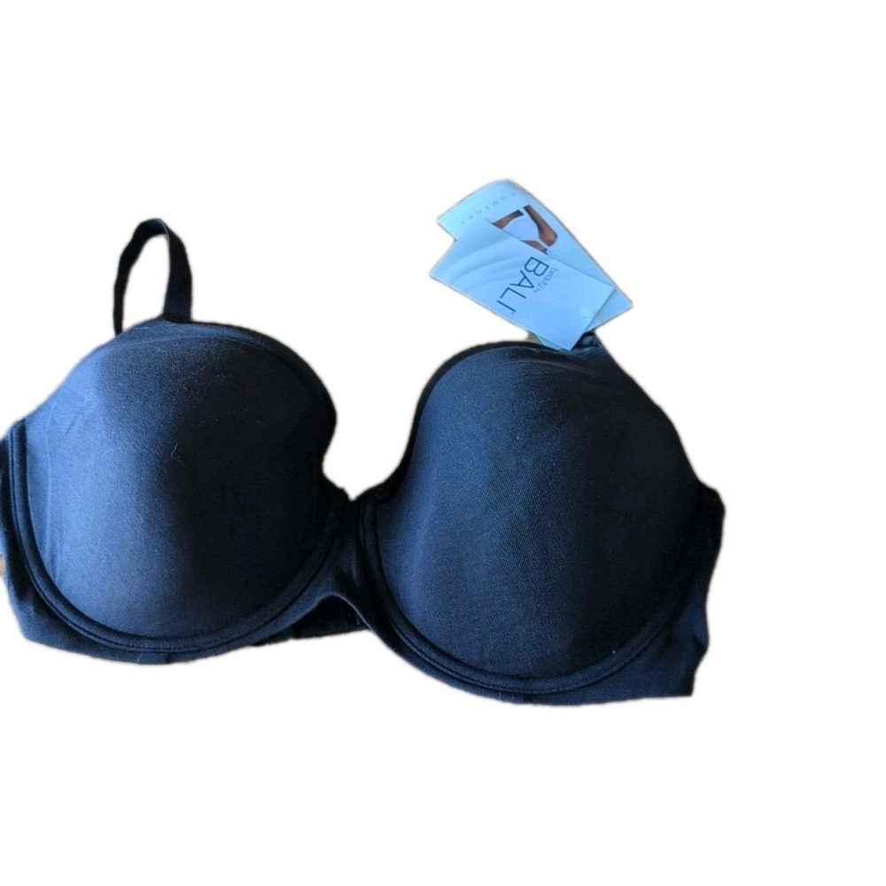Bali‎ Soft Comfort T Shirt Bra Underwire B202 Black 40DD NWT